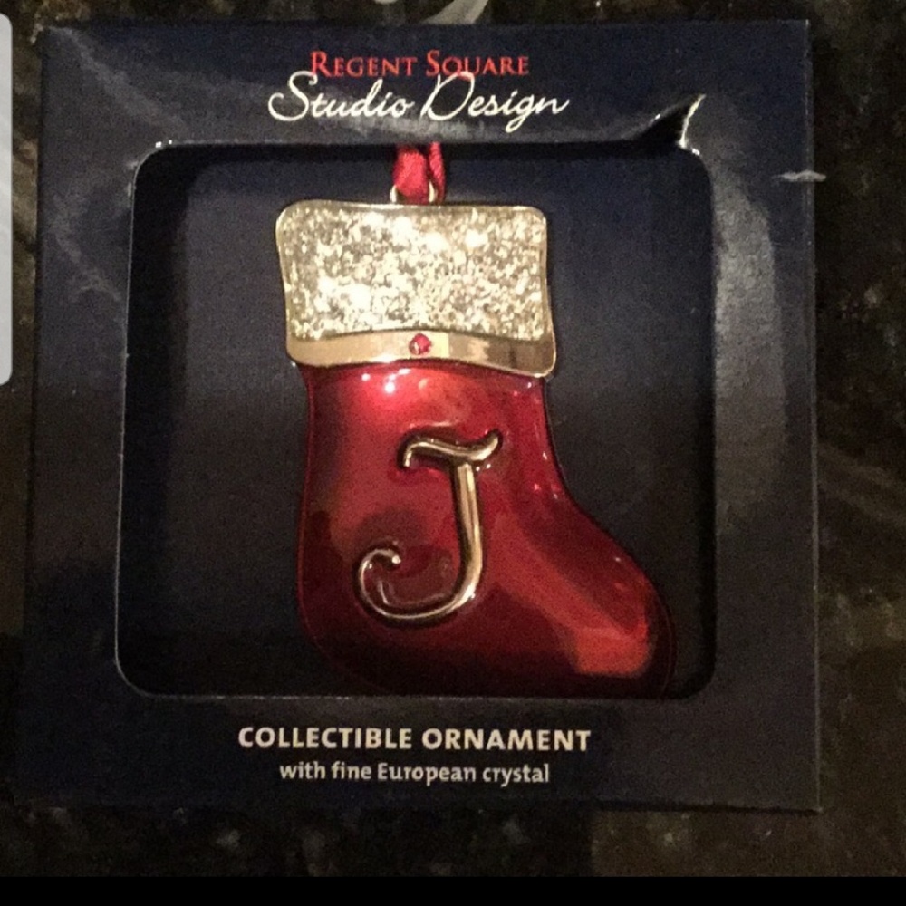 **SOLD**  Initial "J" Christmas Ornament